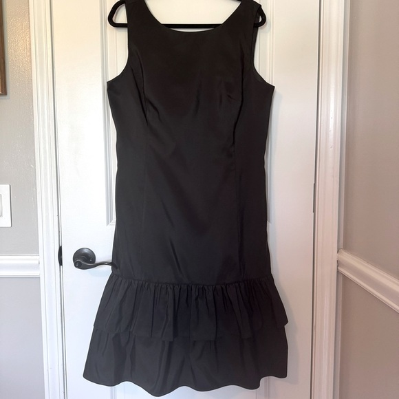 NWT Isaac Mizrahi Black Ruffled Tiered Midi Size 18 Dress - Picture 1 of 6